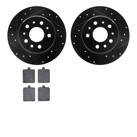 Dynamic Friction Co 8502-63006, Rotors-Drilled and Slotted-Black with 5000 Advanced Brake Pads, Zinc Coated 8502-63006